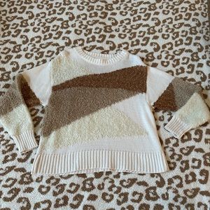 Lou & Grey Loft sweater in neutral tans and creams. Size S.